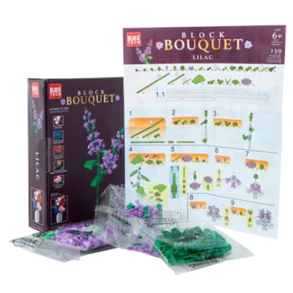 Block Tech Flower Lilac NWT Purple Botanical Faux Plant Puzzle Mother’s Day - Picture 4 of 7